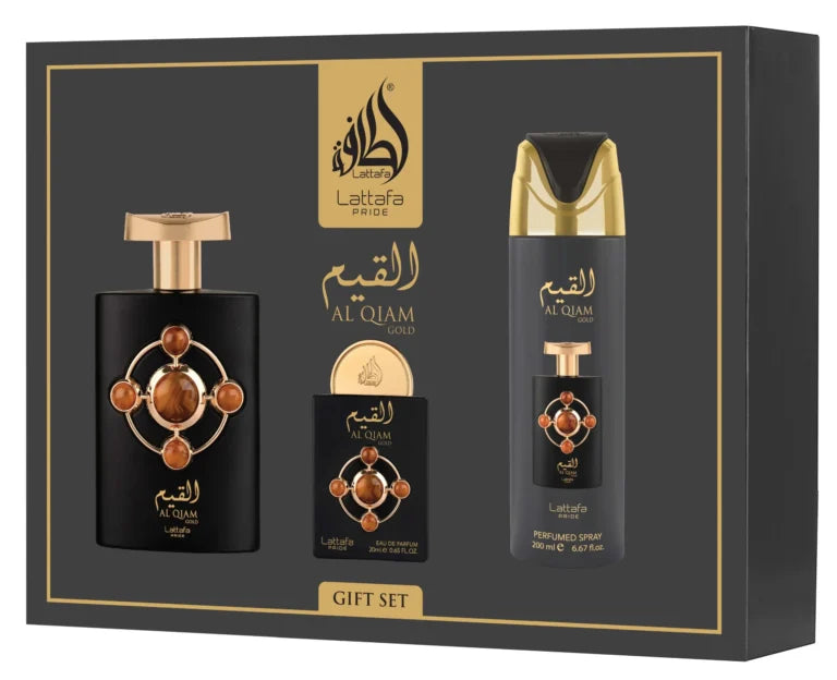 Coffret cadeau Al Qiam Gold (3 pièces) – Lattafa Pride